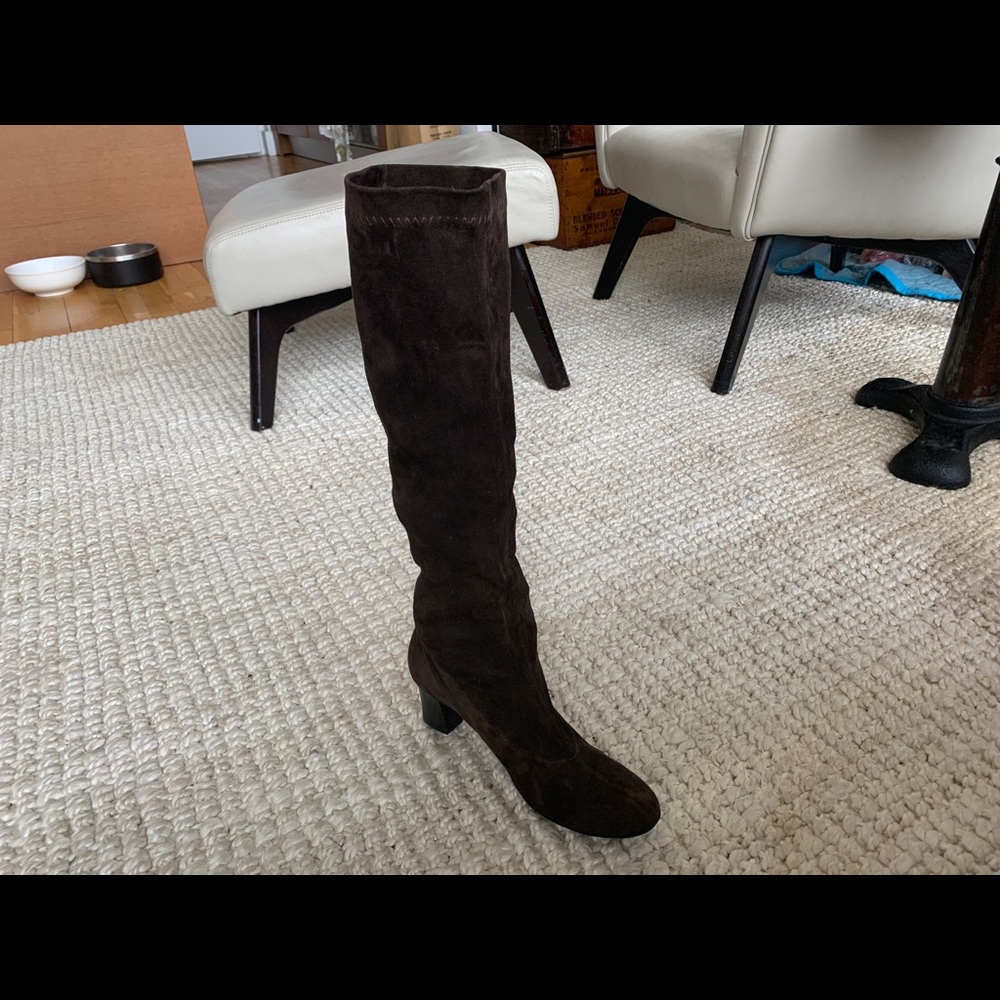 Robert Clorgerie chocolate brown, stretch suede boots 8 - light wear -BEST OFFER